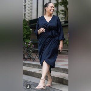 🆕 Everyday JONES by Madeline Jones Long Sleeve Faux Wrap Dress